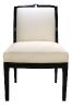 Masque de femme contemporary dinning chair, no arm Black lacquered &amp; ivory silkClear crystal - Lalique